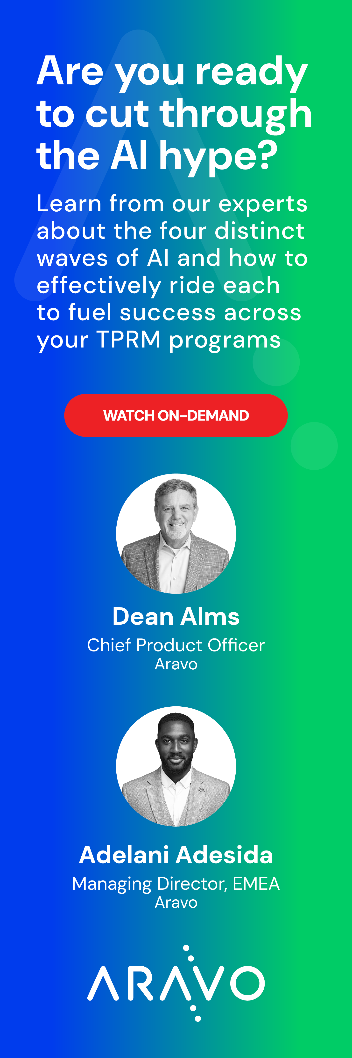 Aravo 1 month Skyscraper ad